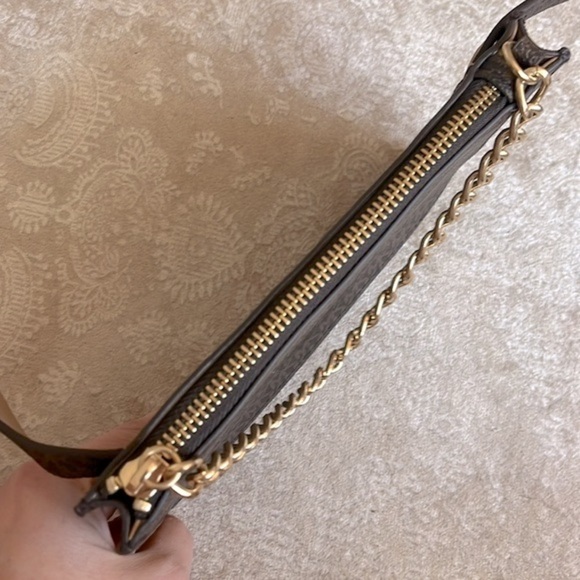 Brand New Michael Kors Brown Zippered Logo Belt Bag Gold Tone Chain Fanny Pack main image 11